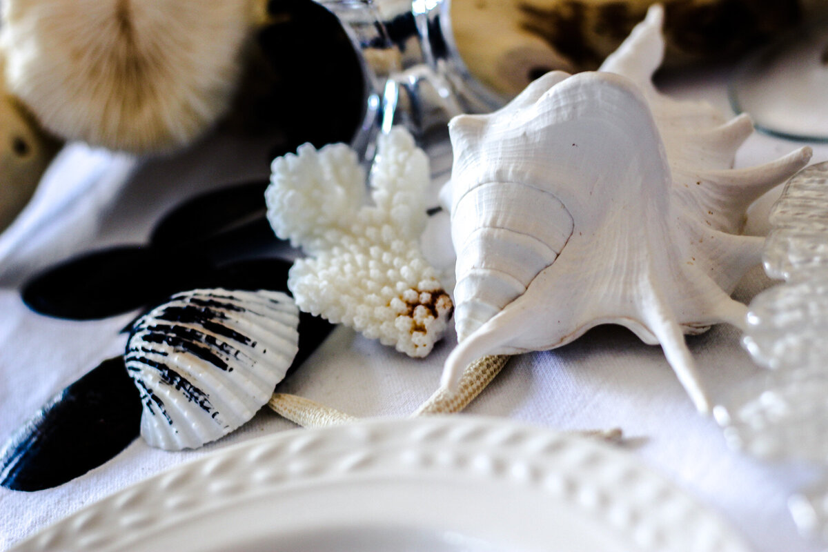 wedding table decor coastal table