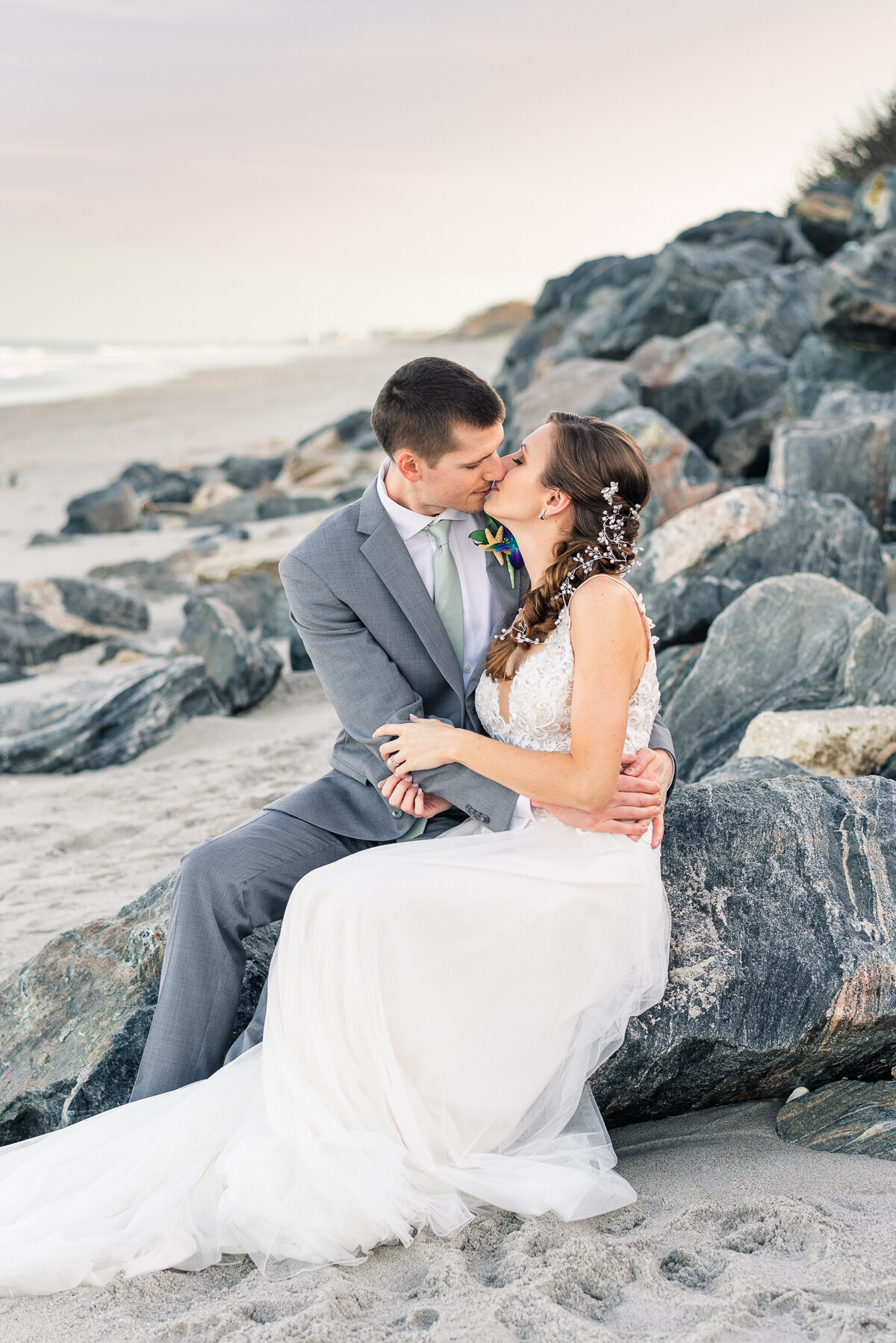 Matt & Brittany Tides Wedding Couples Portrait | Lisa Marshall Photography