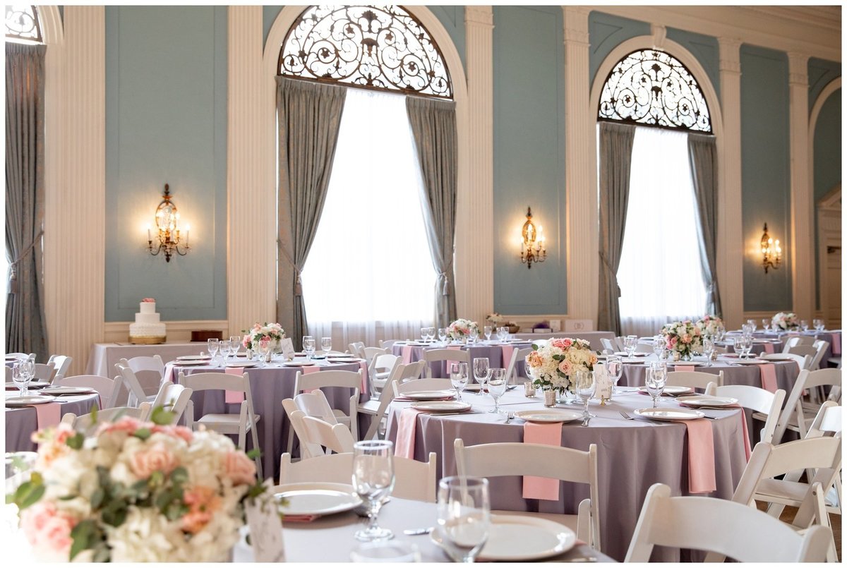 TFWC Mansion Austin wedding photographer tables in ballroom