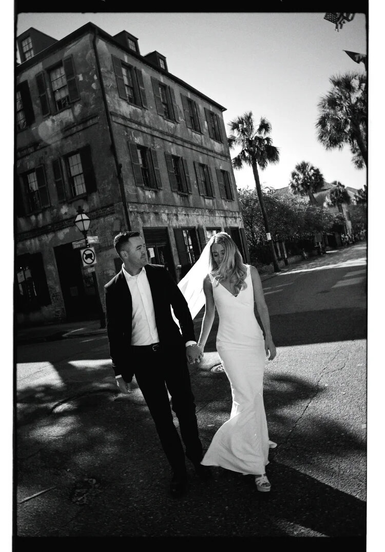 charleston wedding bride and groom