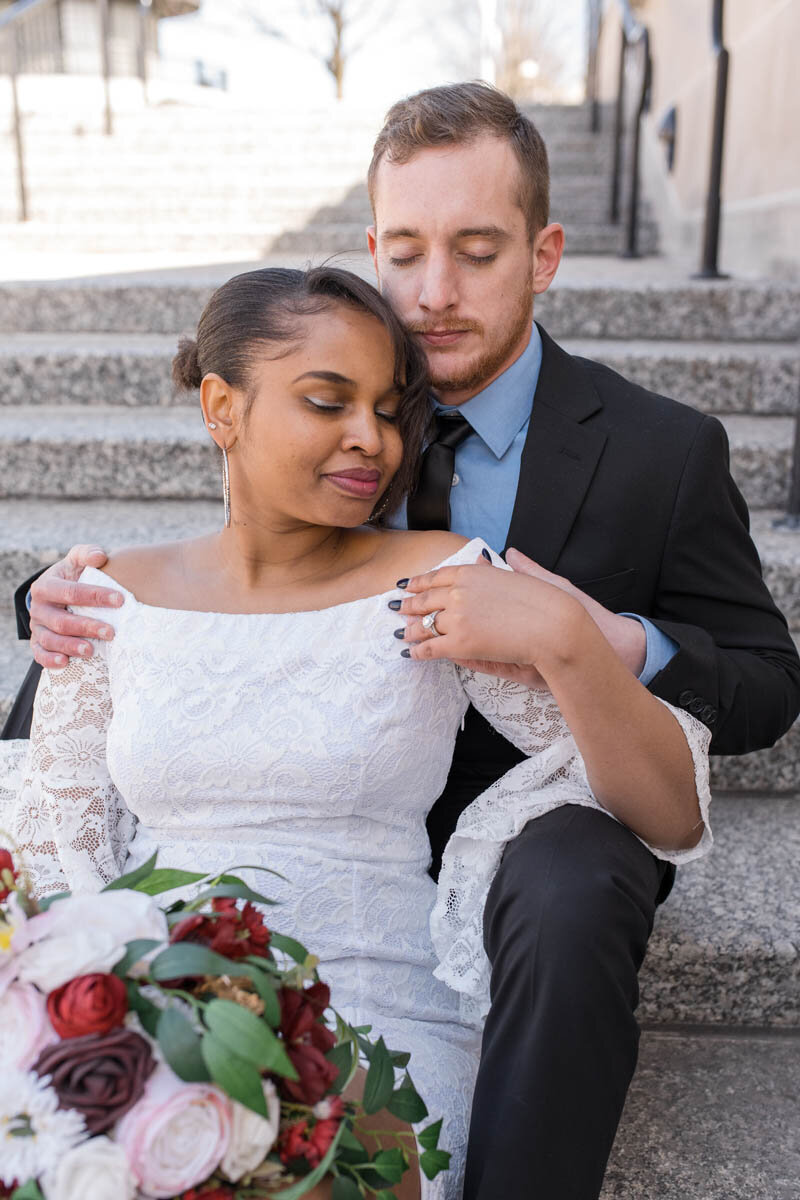 Indiana-elopement-packages-bride-groom-sit-together