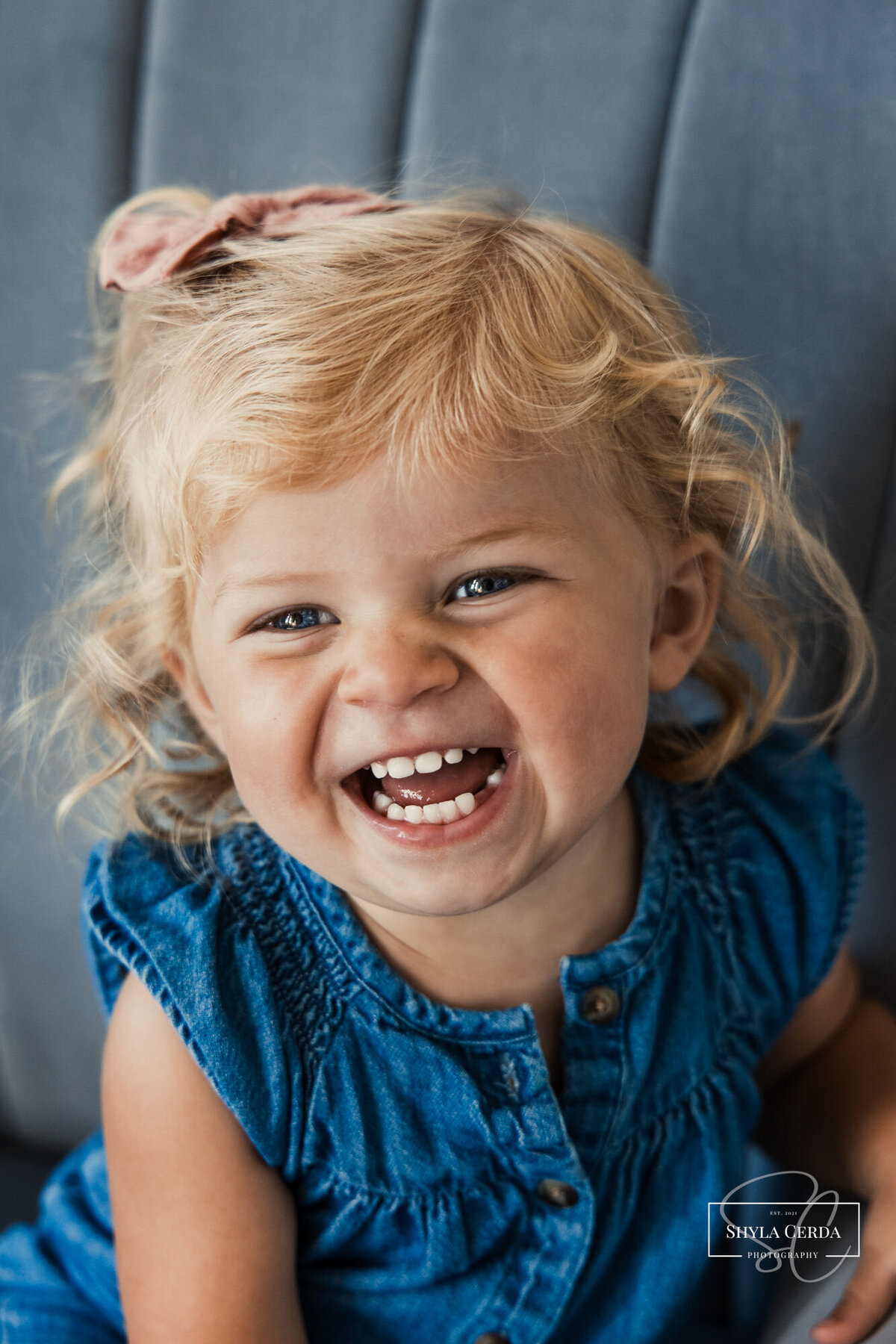Baby girl laughing