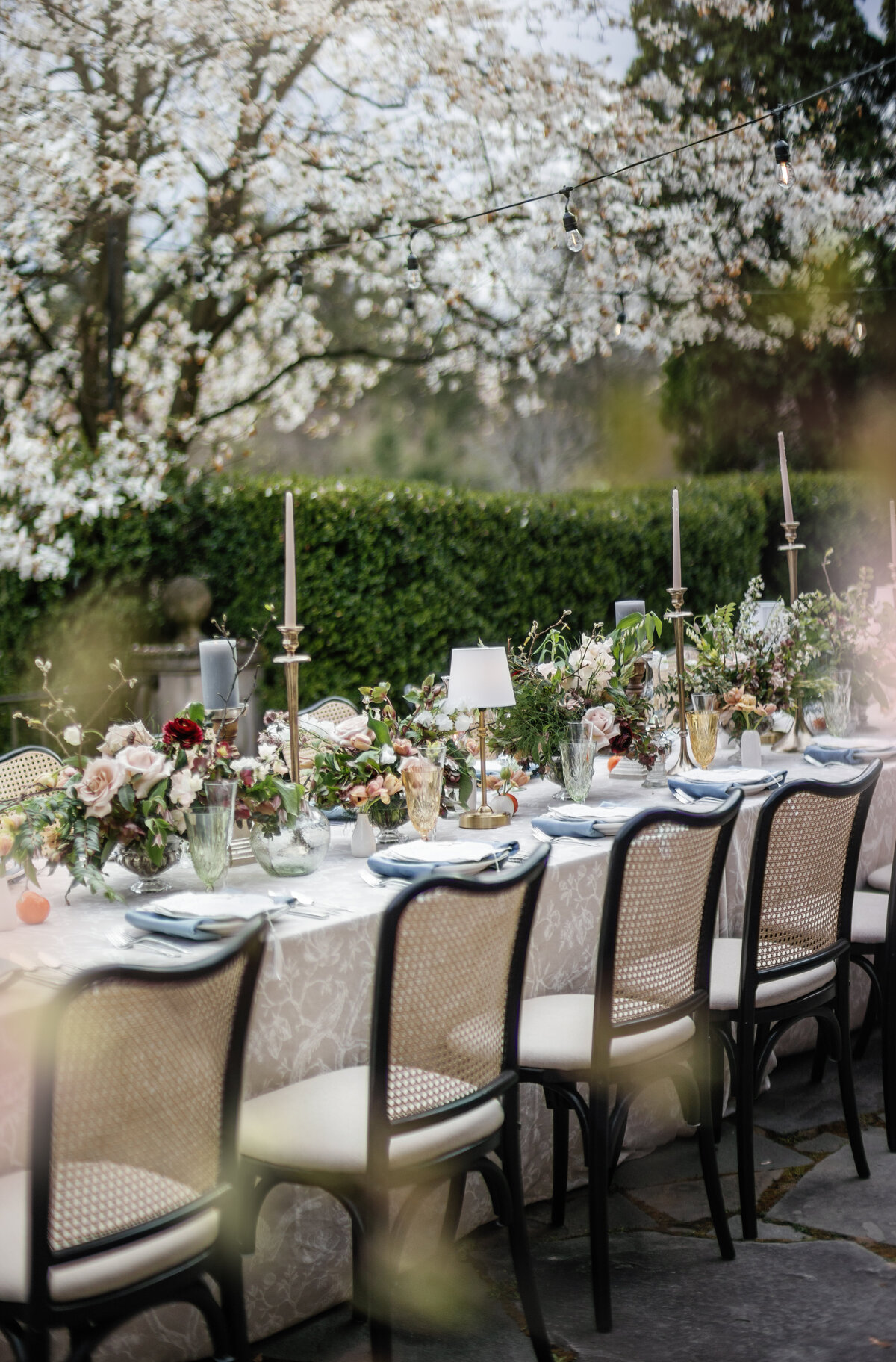 Tablescape and decor photo of a micro wedding at Greencrest Manor in Battlecreek, Michigan