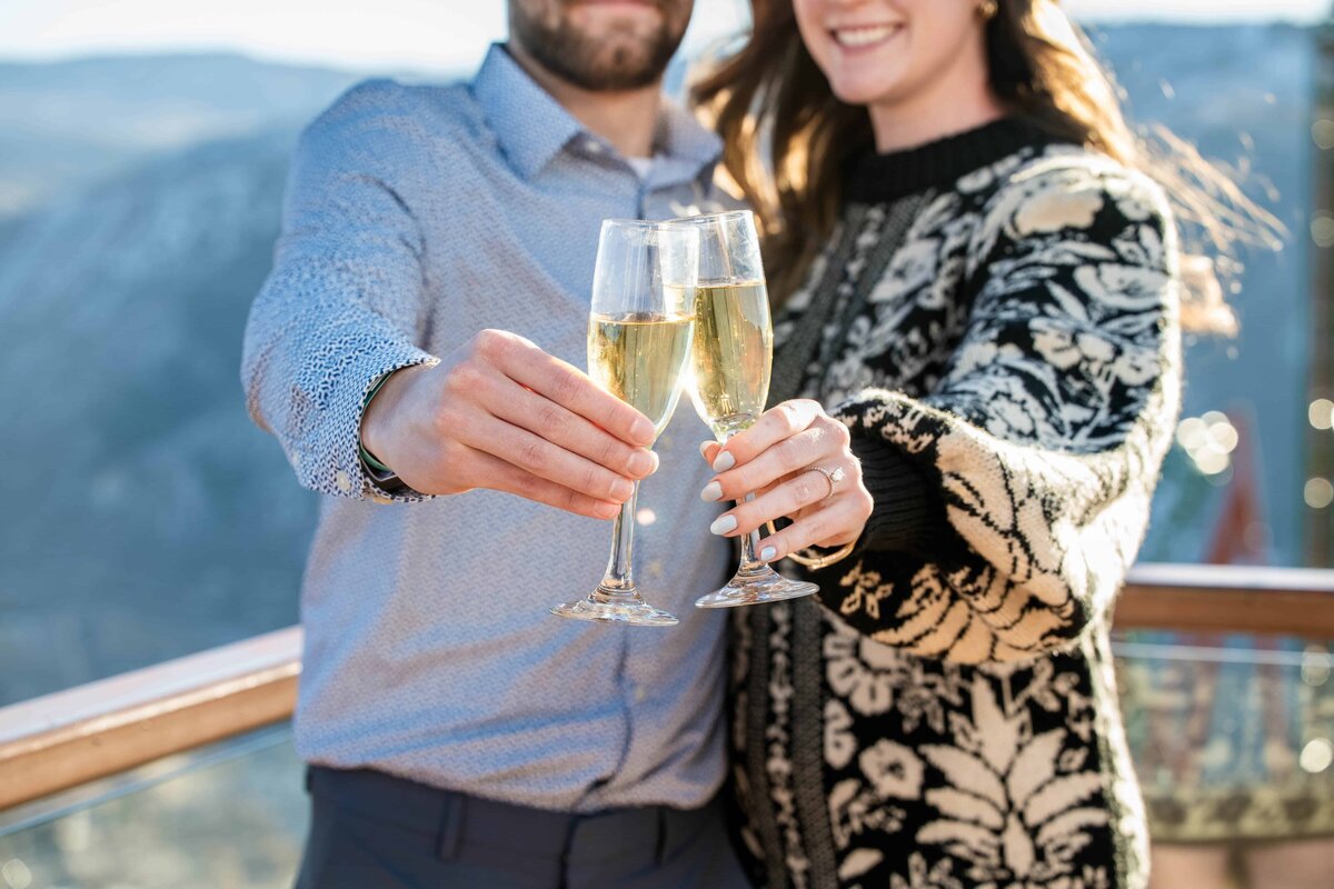 a couple drinking champagne in Colorado