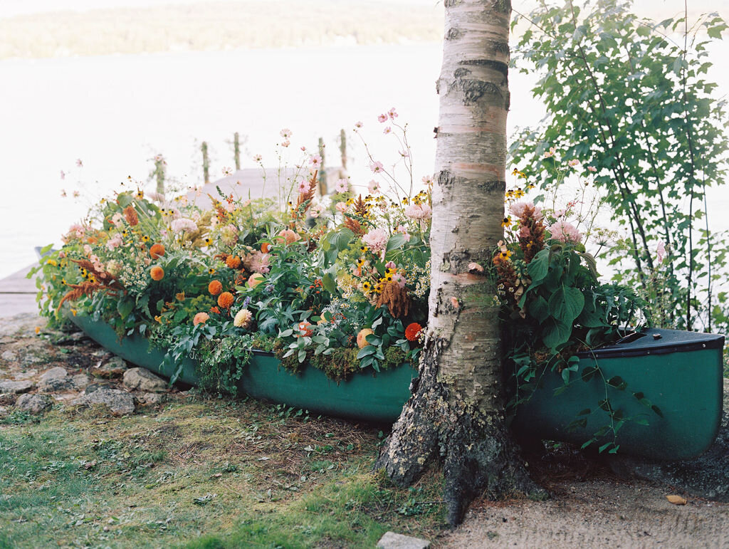 Canoe Filled with Flowers