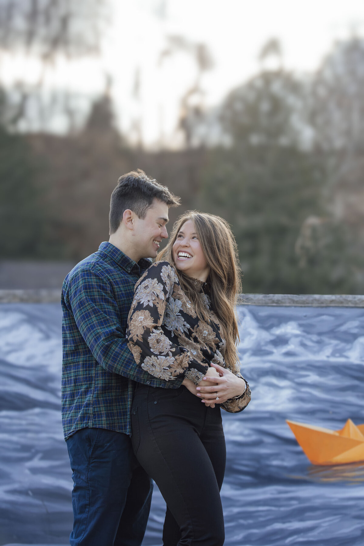 Proposal Photography | Groom-to-be proposing near the Red Mill Museum and riverfront | Clinton, New Jersey