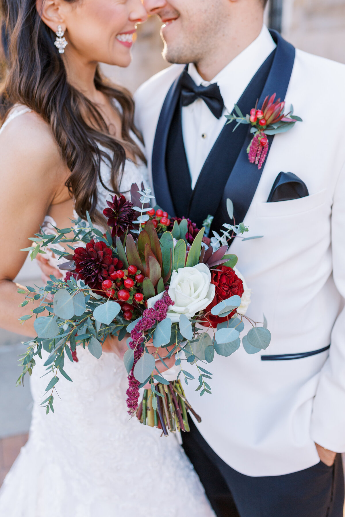 Classic Wedding Florals Black White and Red