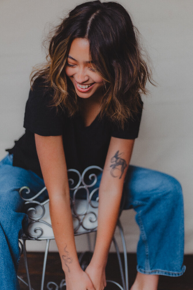 a girl laughing