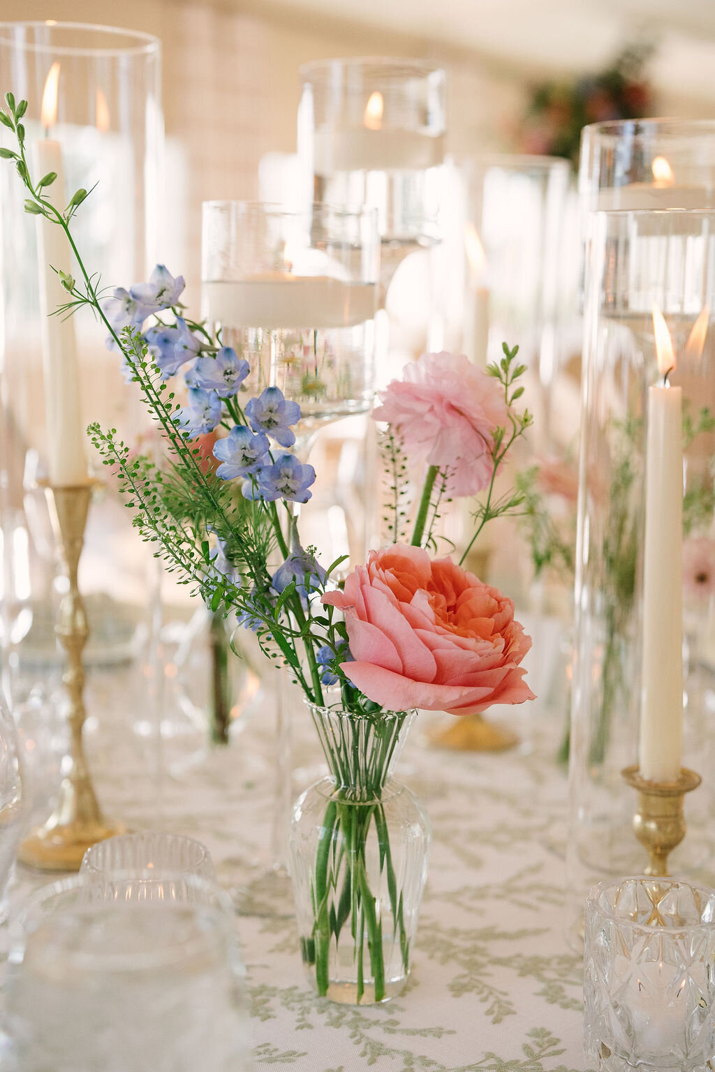 luxury wedding bud vase table centerpiece garden rose