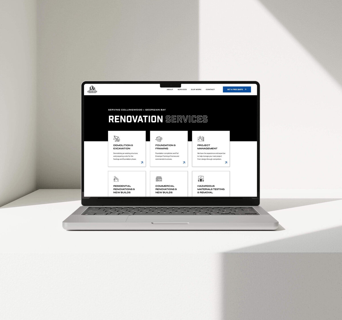Shr Design Bold General Contractor & Construction Showit Website | CWD