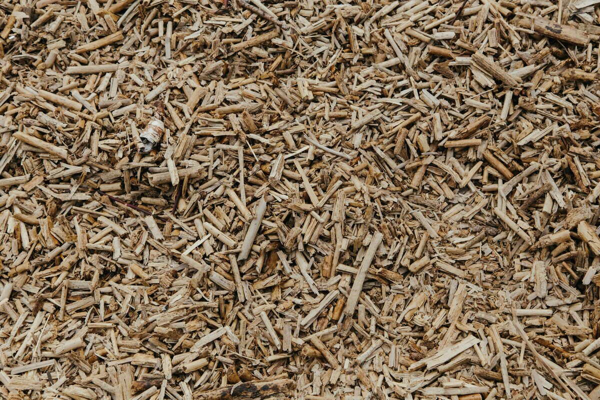 recycled pallet mulch packed for transport