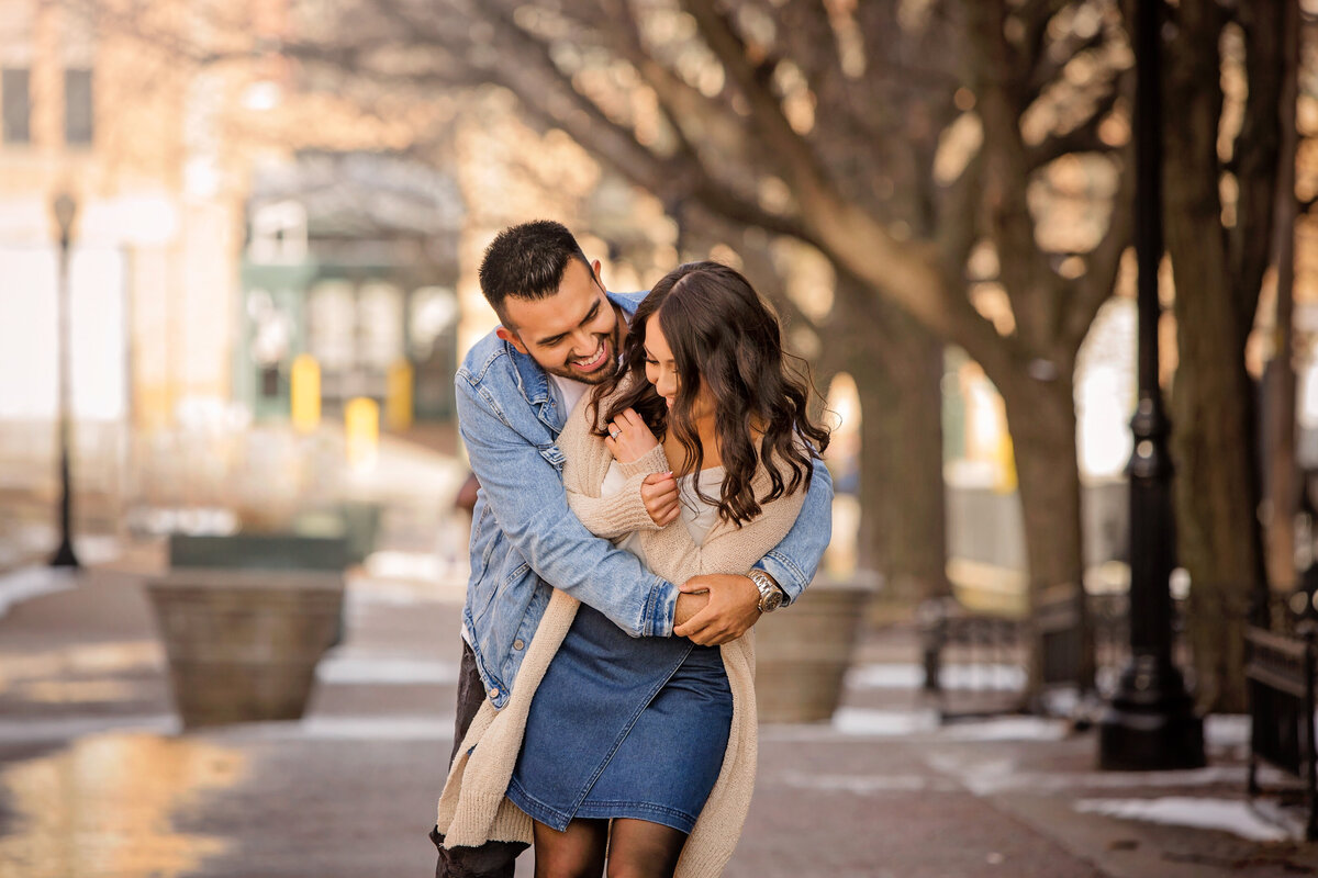 Kansas City River Market Engagement Photo of a Couple