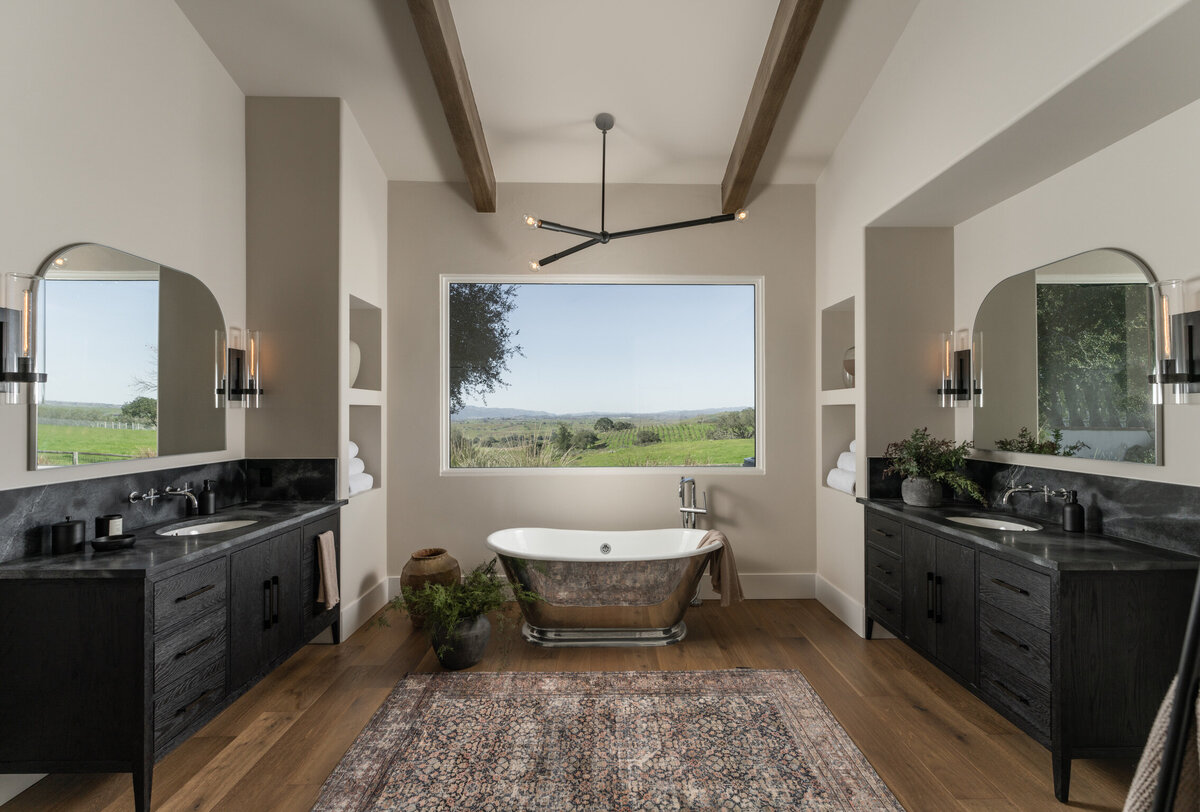 master bathroom with bath tub