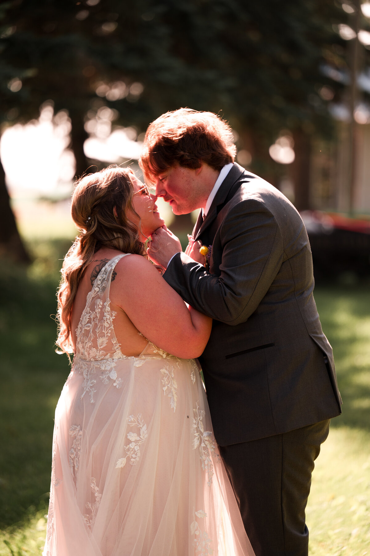 Warm and glowing wedding portrait at Falkenberg Wedding, Edmonton, Alberta