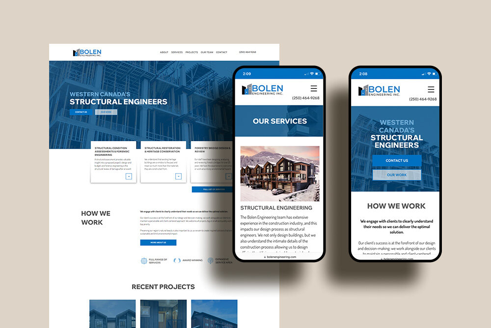Website design for engineering firm in Cranbrook, BC