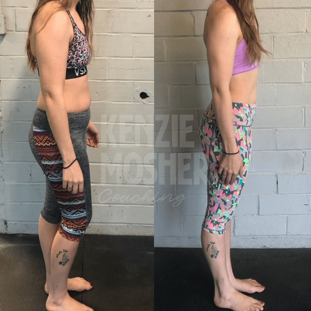 Before and after results through functional fat loss and mindset coaching.