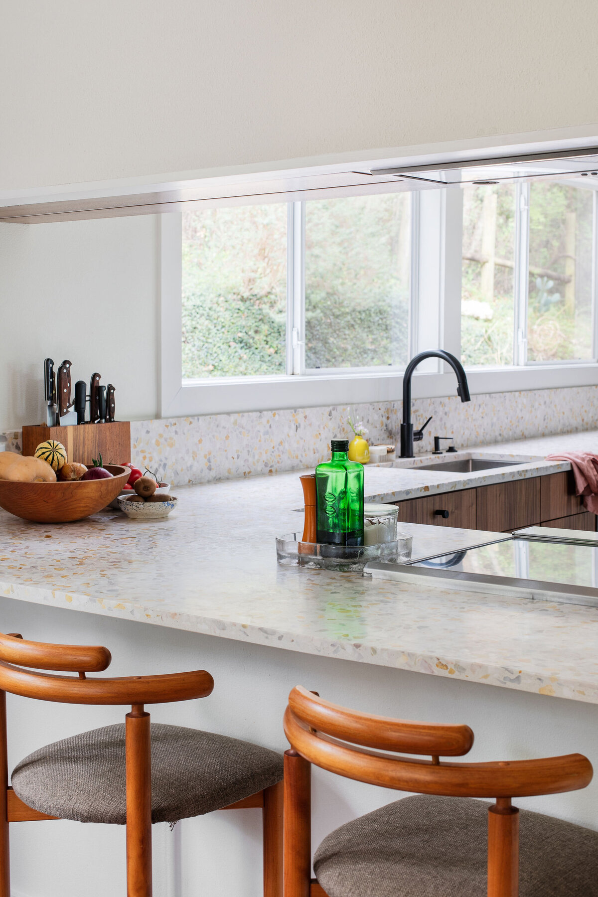 midcentury modern kitchen walnut cabinets 2