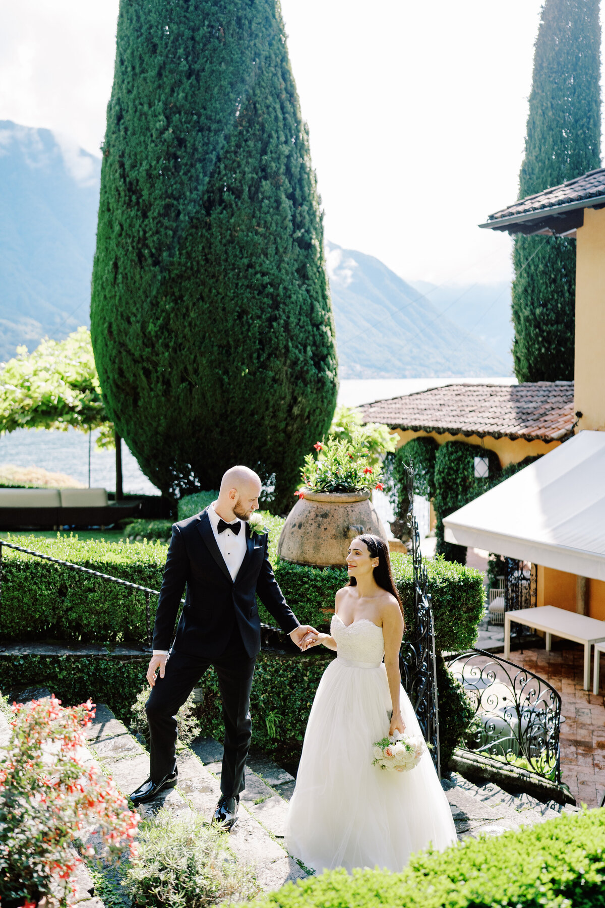Film photograph of an elopement at Villa Cassinella on Lake Como Italy