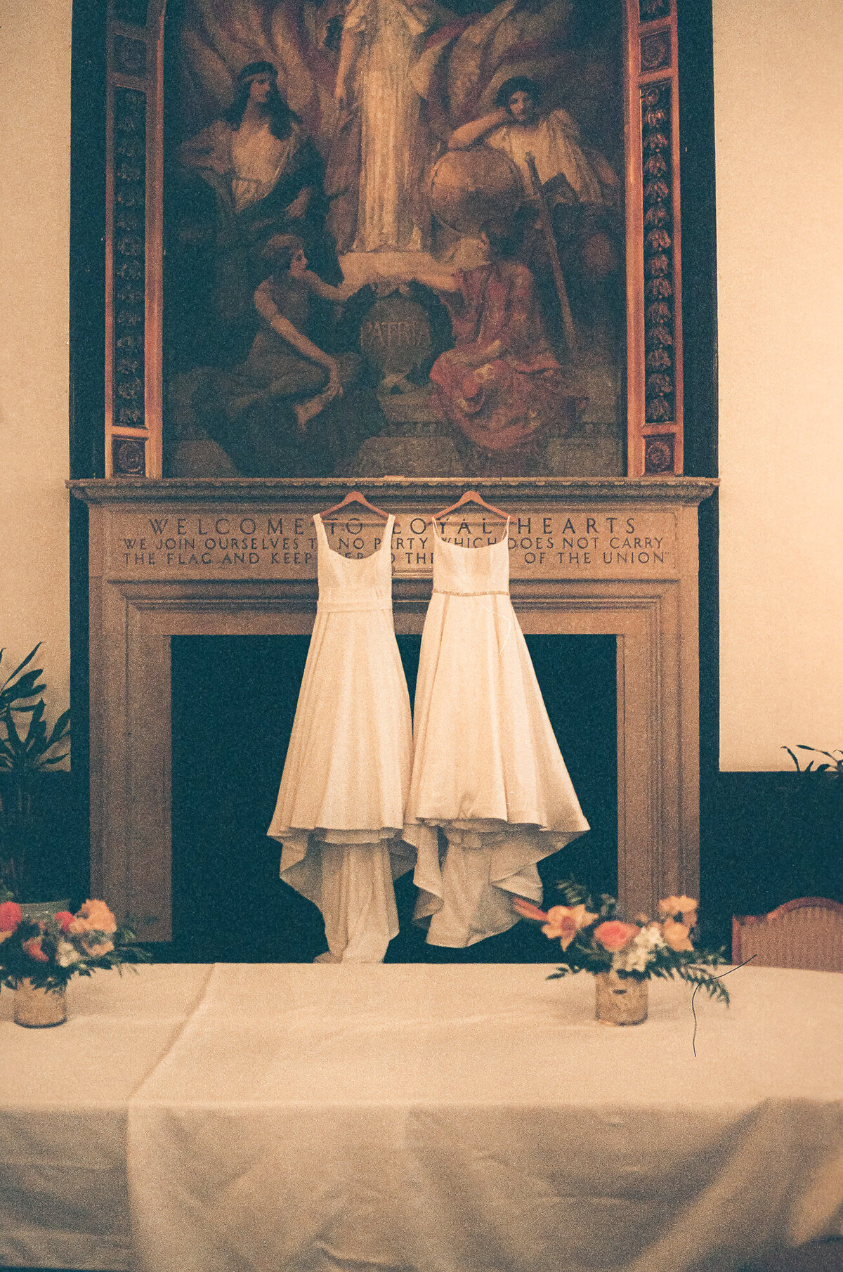 Film Photo of bridal dresses at Union League Club Chicago 