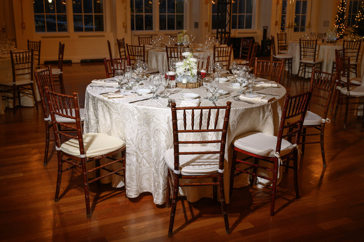 A picture of table decor at wedding reception in Bethpage New York