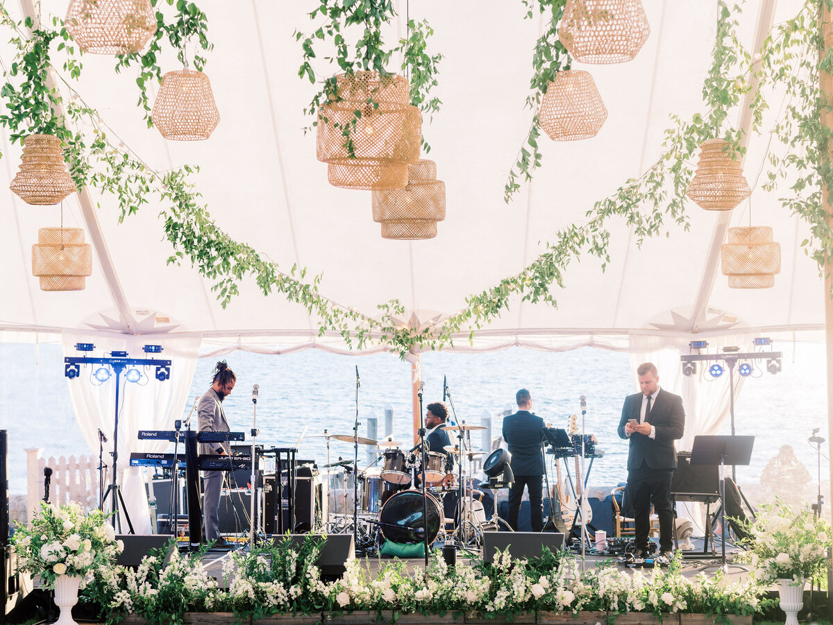 tented-wedding-stage-design-boho lights-rhode-island-sarah-brehant-events