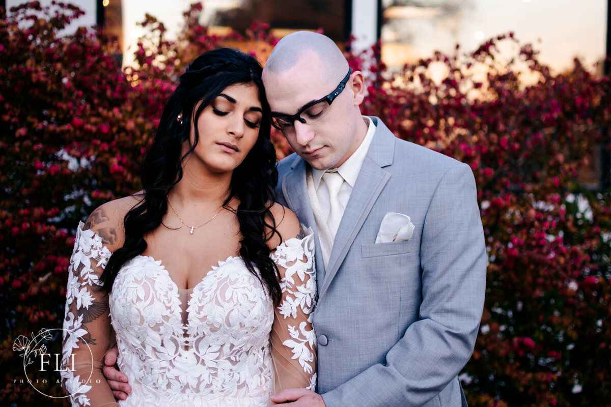 cincinnati wedding photographer videographer lace gown outdoors 200