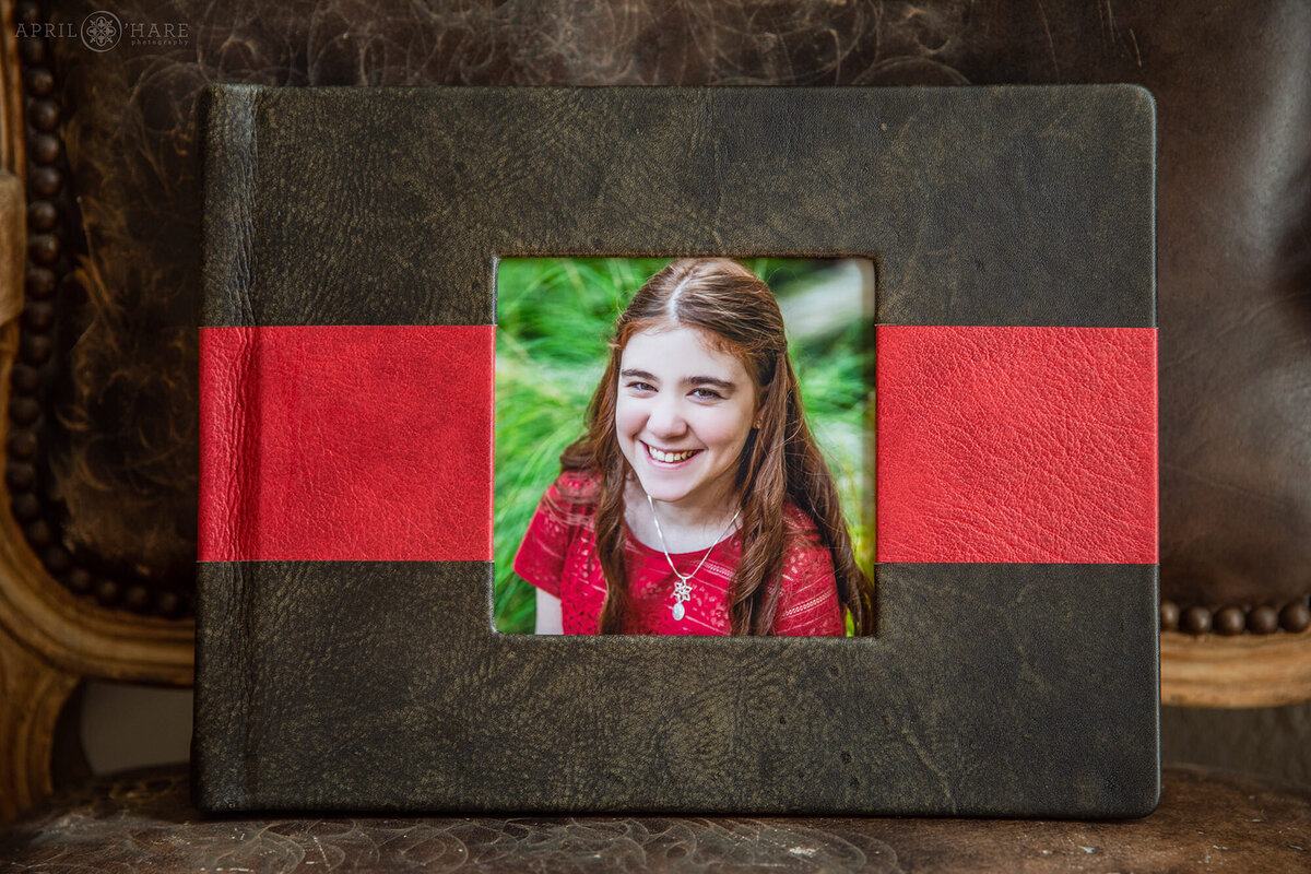 Biker Chic with Passion Red Leather for a Bat Mitzvah Album
