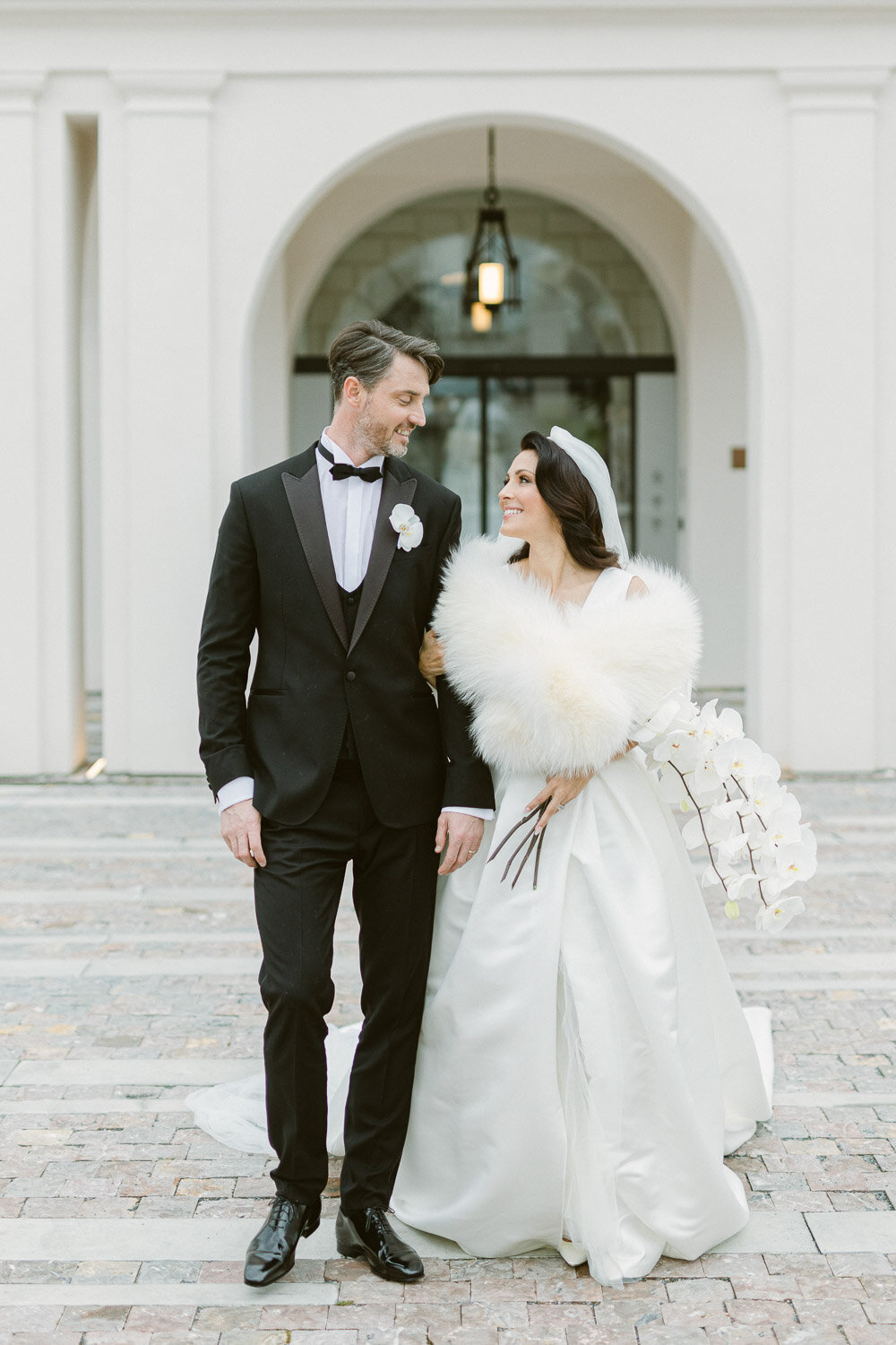 bride and groom wedding gown and suit inspiration