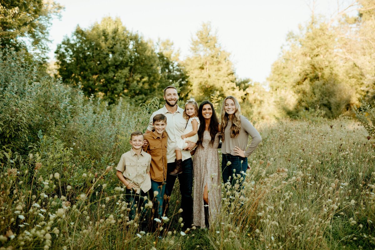 Family session at Waterworks Prairie Park in Iowa City