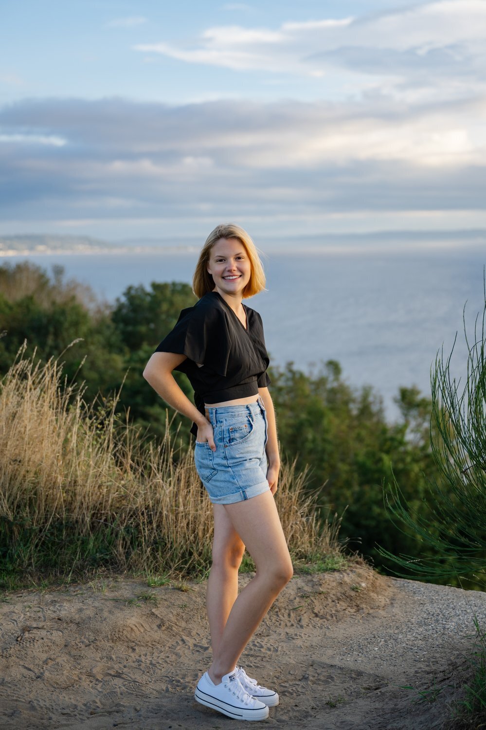 discovery park bluff portrait at sunset