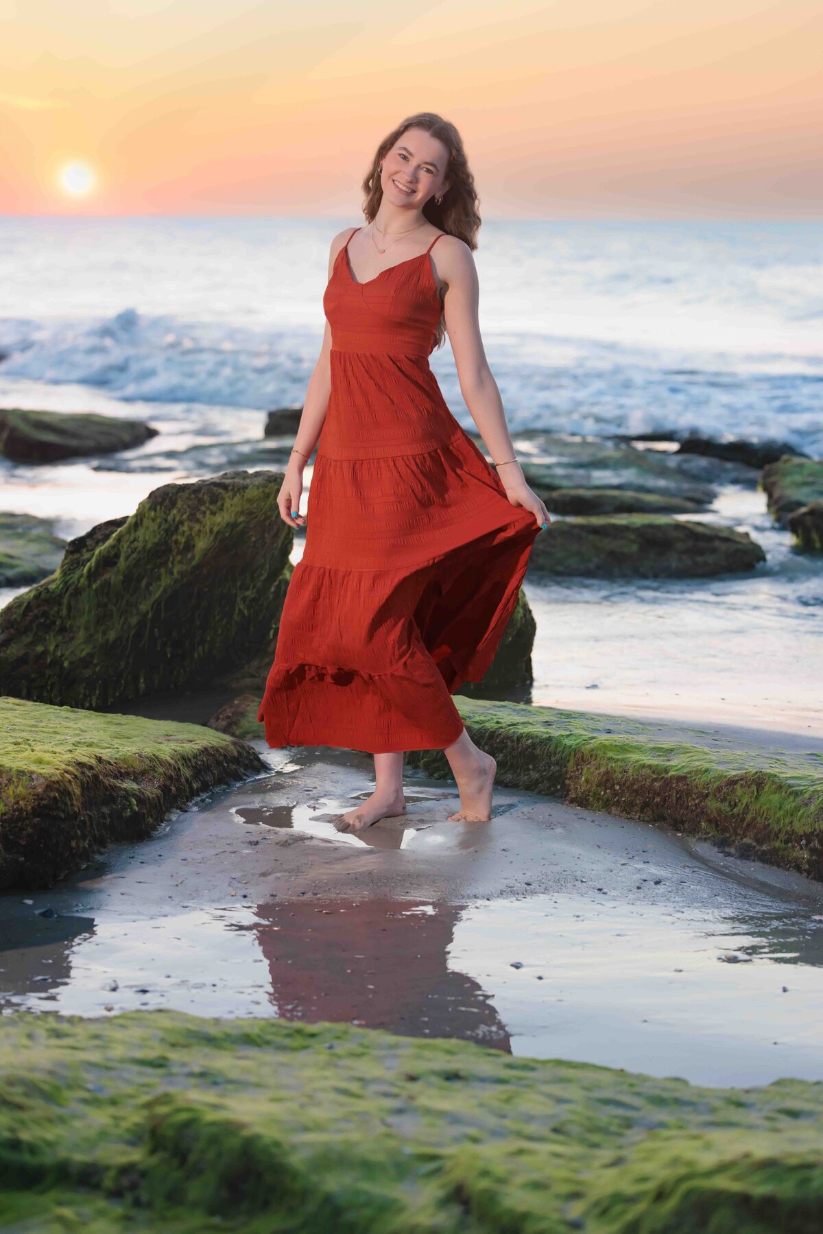 High School senior beach portraits in NC