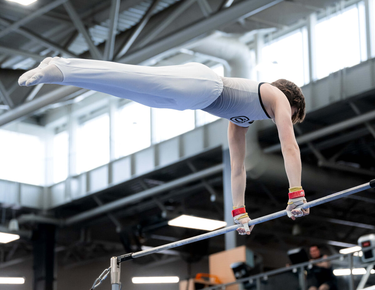 Photo by Luke O'Geil taken at the 2023 inaugural Grizzly Classic men's artistic gymnastics competitionA1_01087