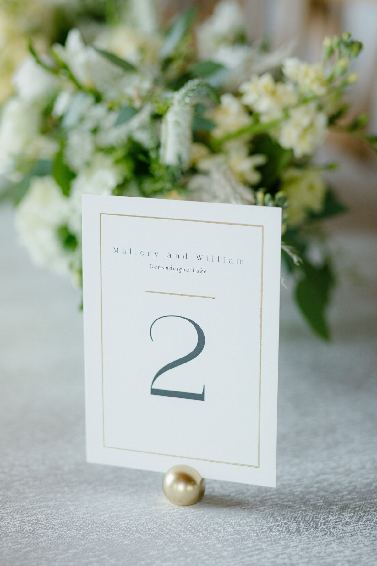 Lake House on Canandaigua Wedding Minted Table Number