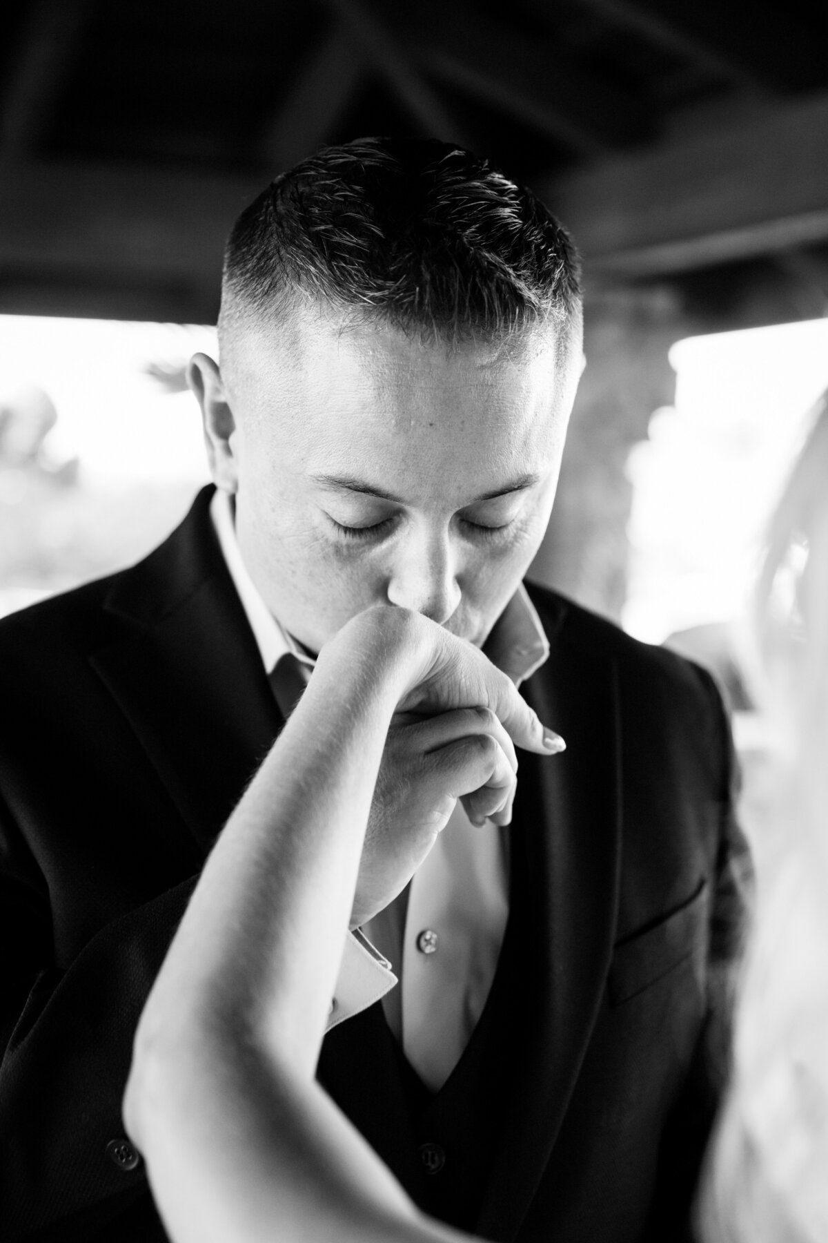 Genuine kiss on soon to be wifes hand right after the first look