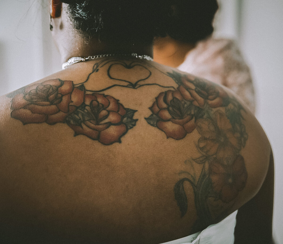 Bride with Tattoos Photographed in Charlotte North Carolina by Fort Mill Wedding Photographer