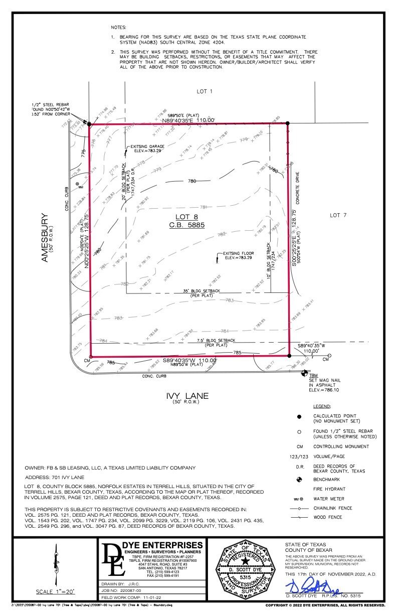 220087-00 Ivy Lane 701 (Tree & Topo) - Boundary-11x17