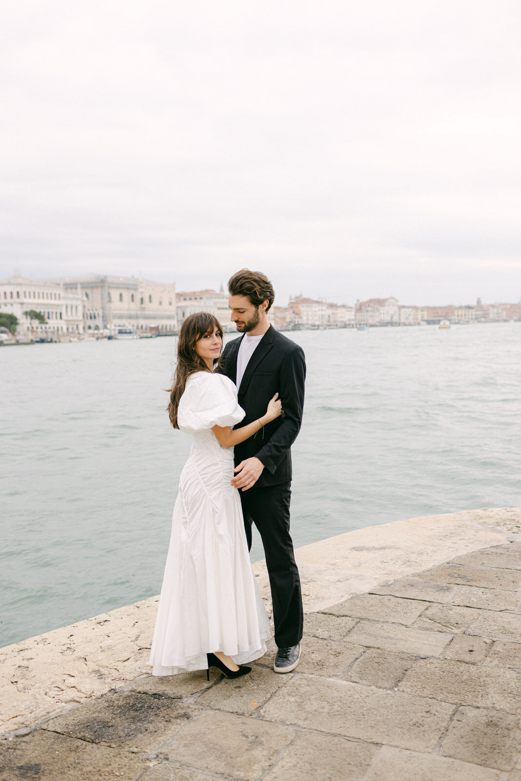 engaged couple in Venice, Italy