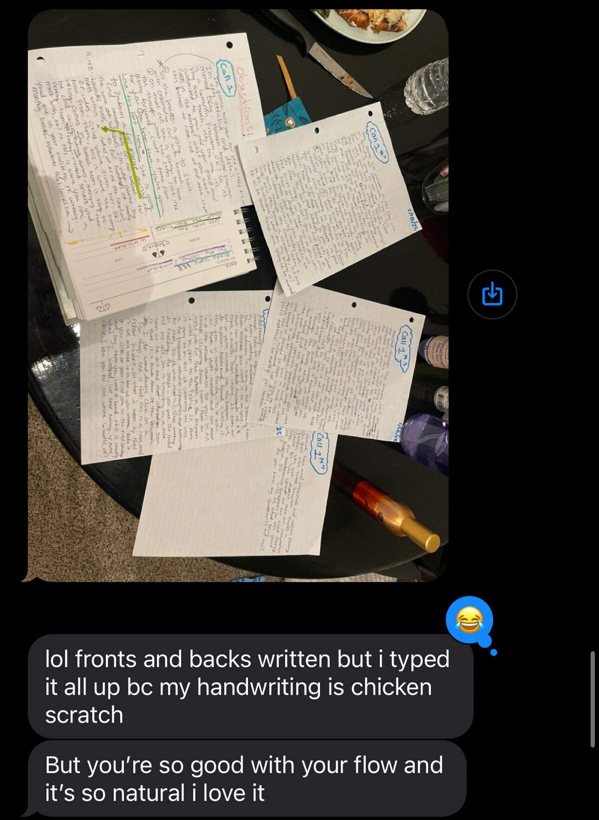 lol fronts and backs written but i typed