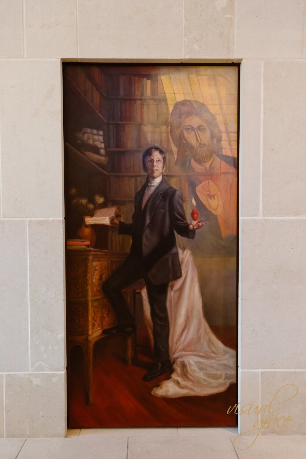 Catholic saint art for college campus