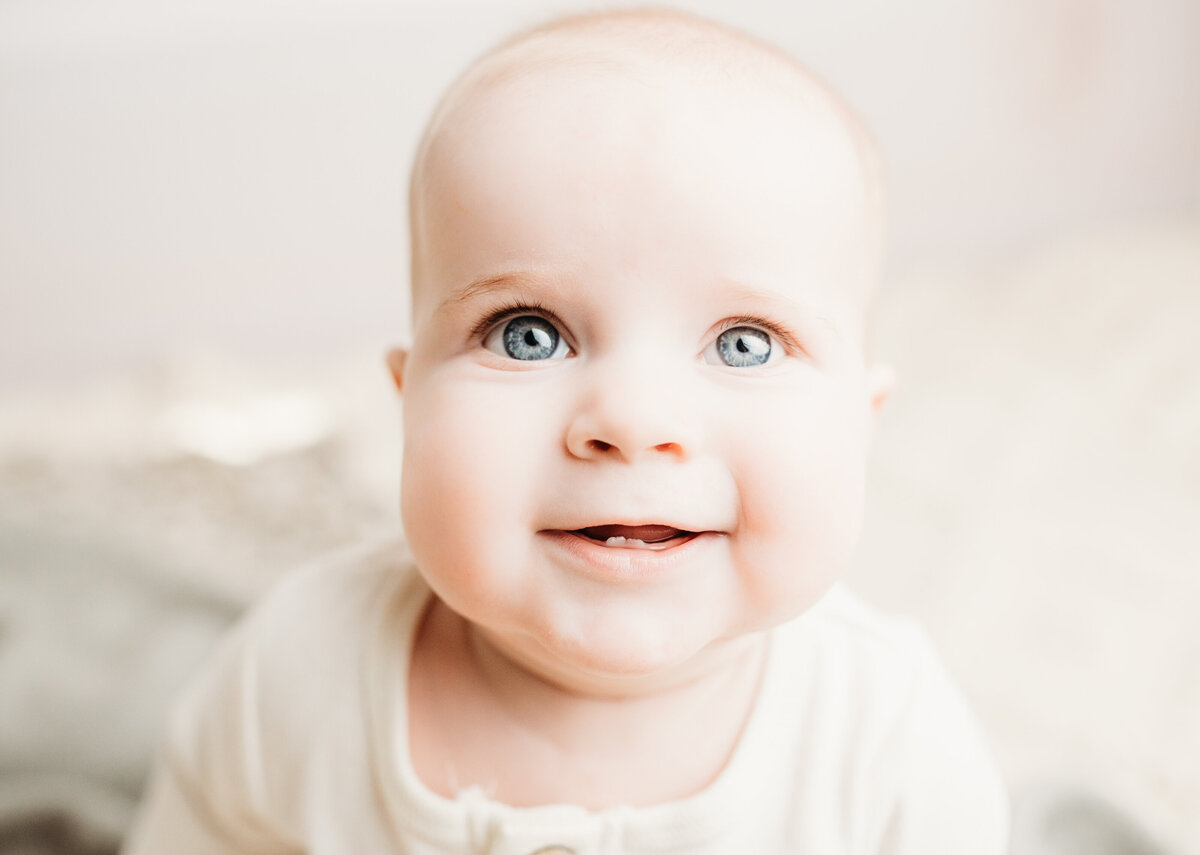cheeky 1 year old smiling baby photography Fremantle  | Gracie and the Wren
