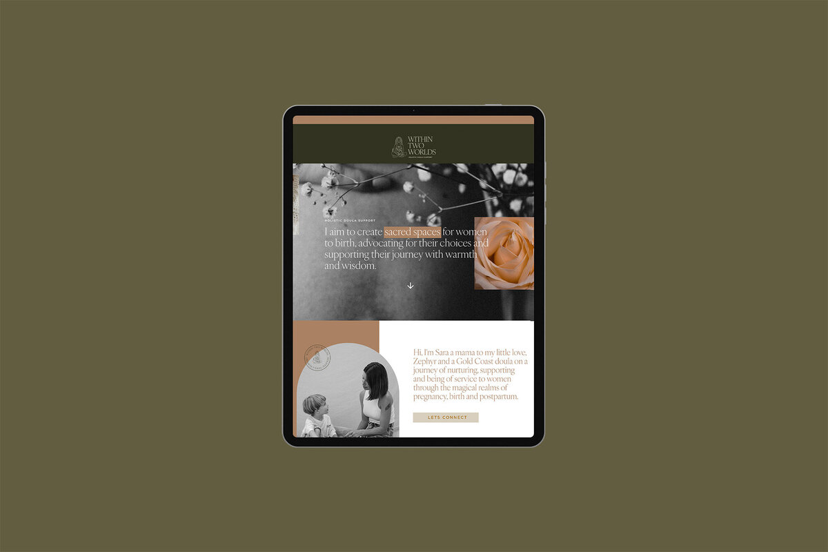 Within Two Worlds Website Mockup