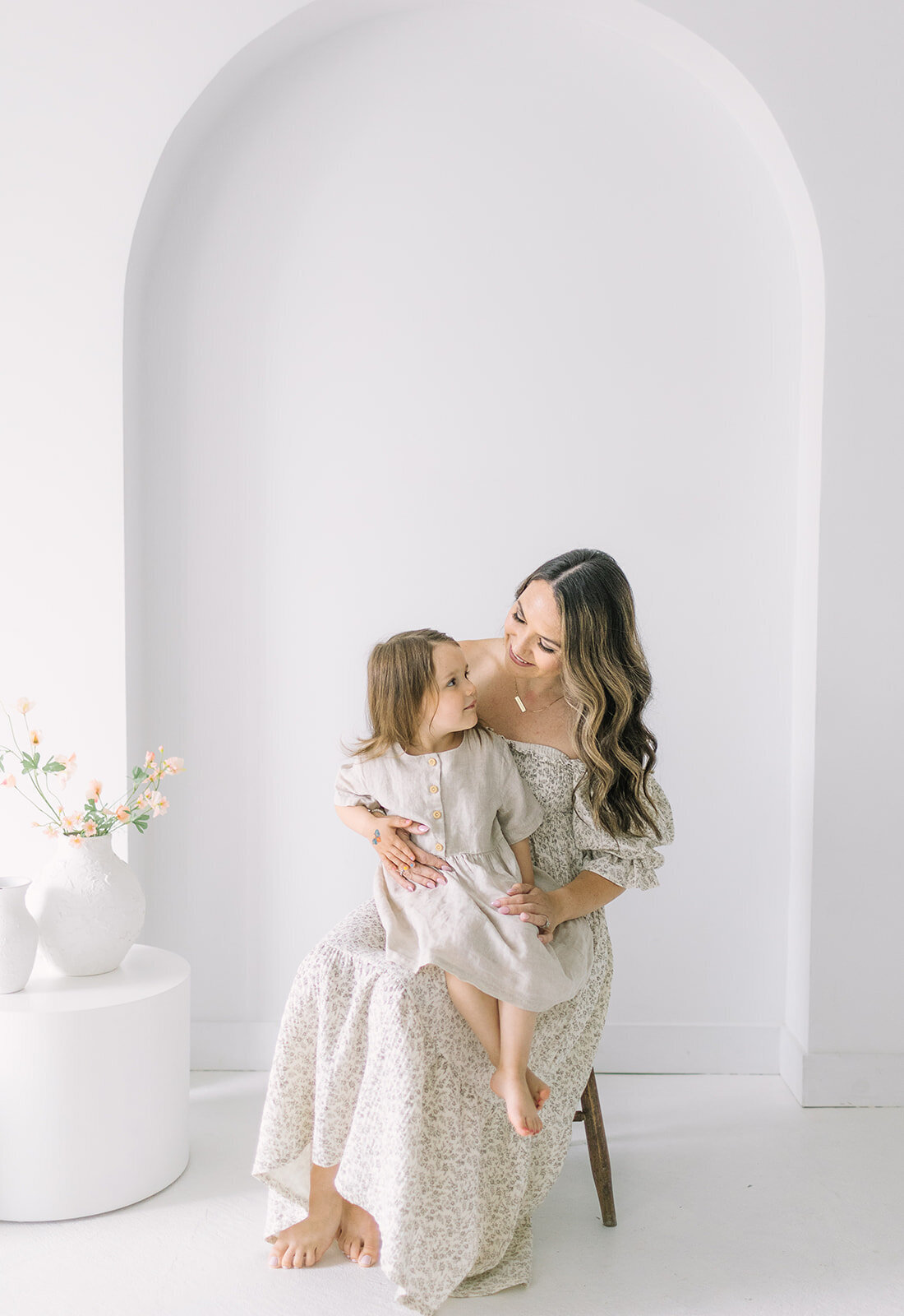 mother and daughter photo ideas lightand airy photos wearing dresses from client wardrobe