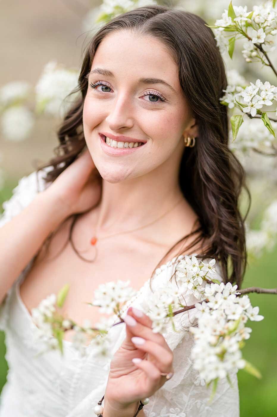 Spring Senior Photos in Flower field