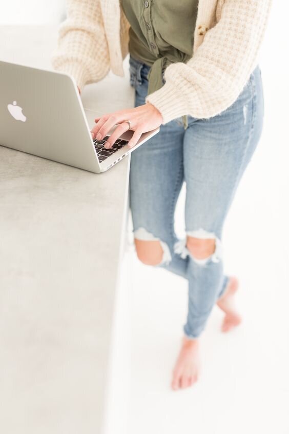 jeans and a laptop