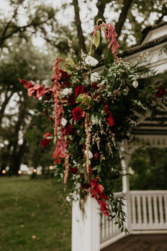 Bold floral installation by Bloomdigity Floral Studio, an contemporary, Lethbridge, Alberta wedding florist, featured on the Brontë Bride Vendor Guide.