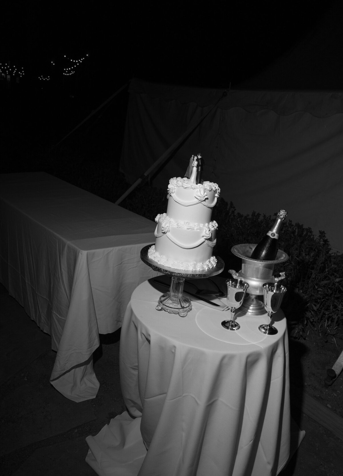 Wedding cake detail photo with film style wedding photography