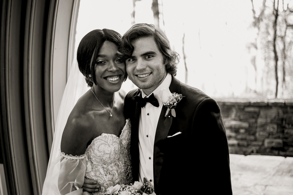 the bride and groom in the mildred b cooper chapel