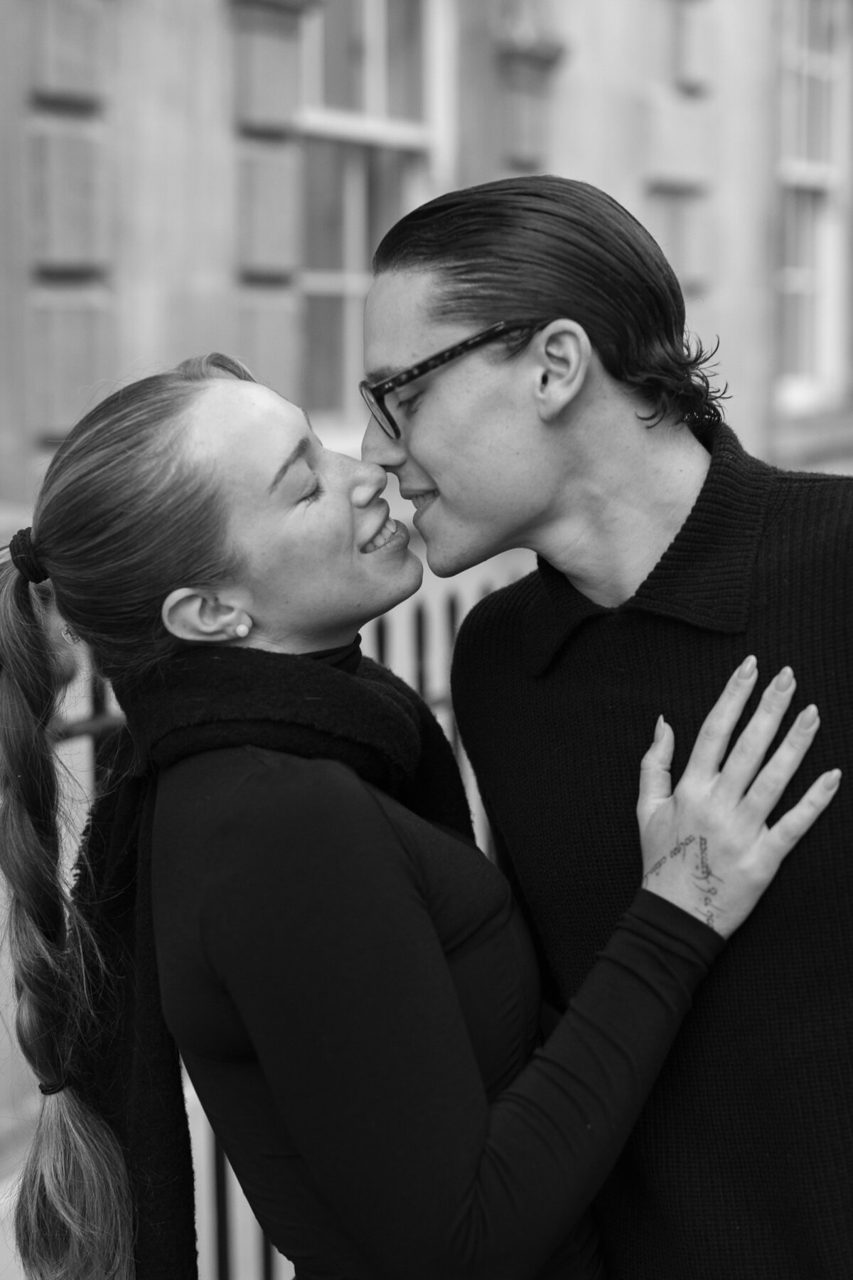 Editorial couple portrait in Bath