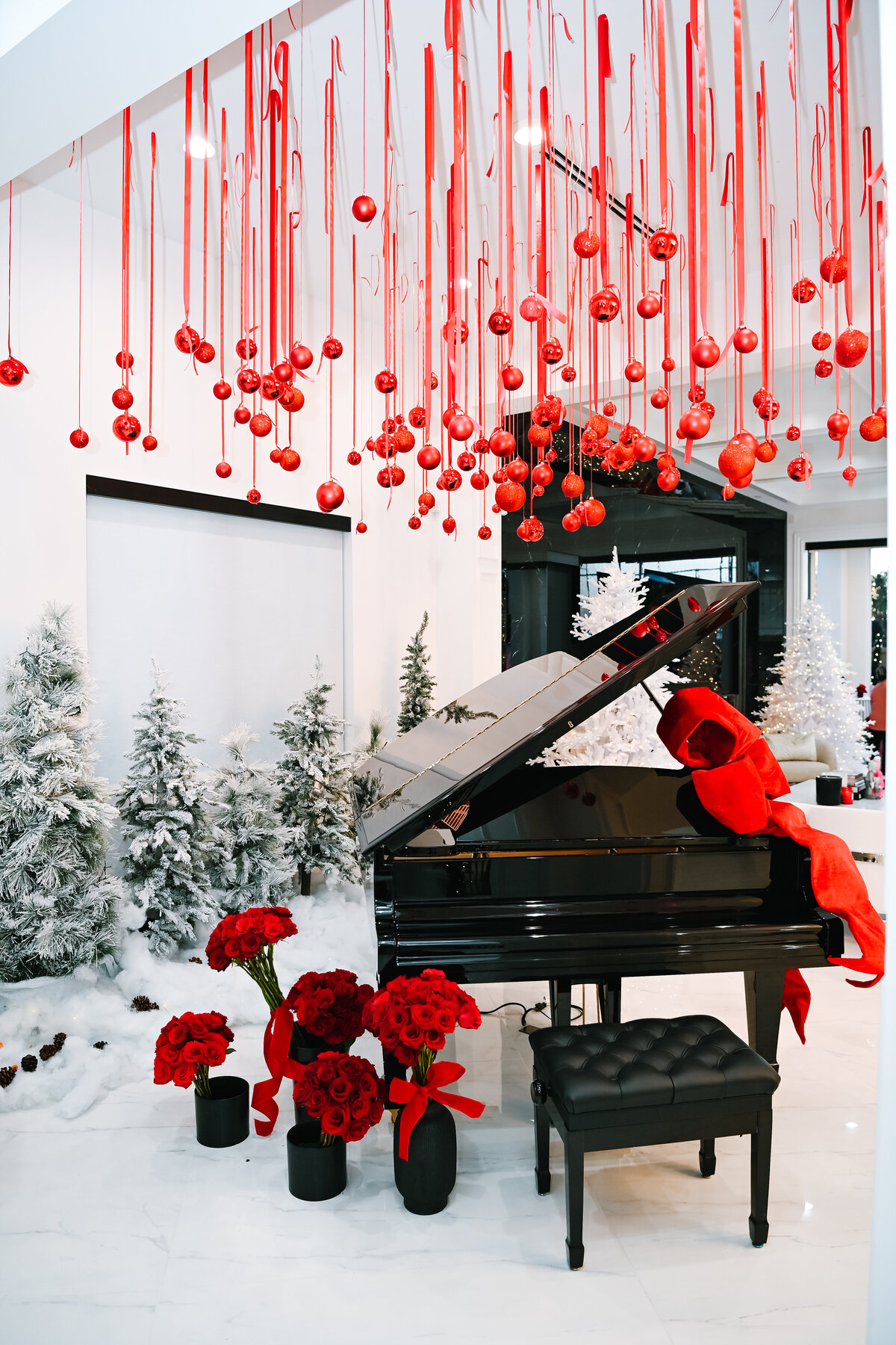 Luxury holiday decor installation by The Works Collective | immersive seasonal event design for a private residence.
