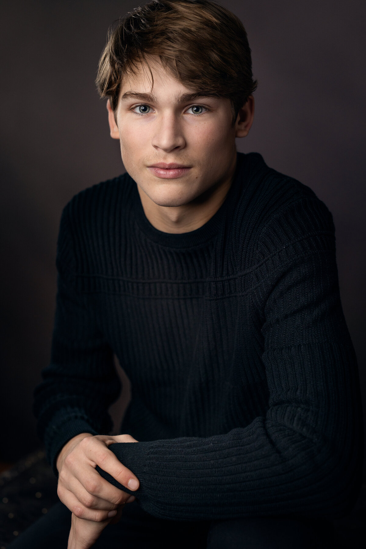 boy posing in northwest indiana studio